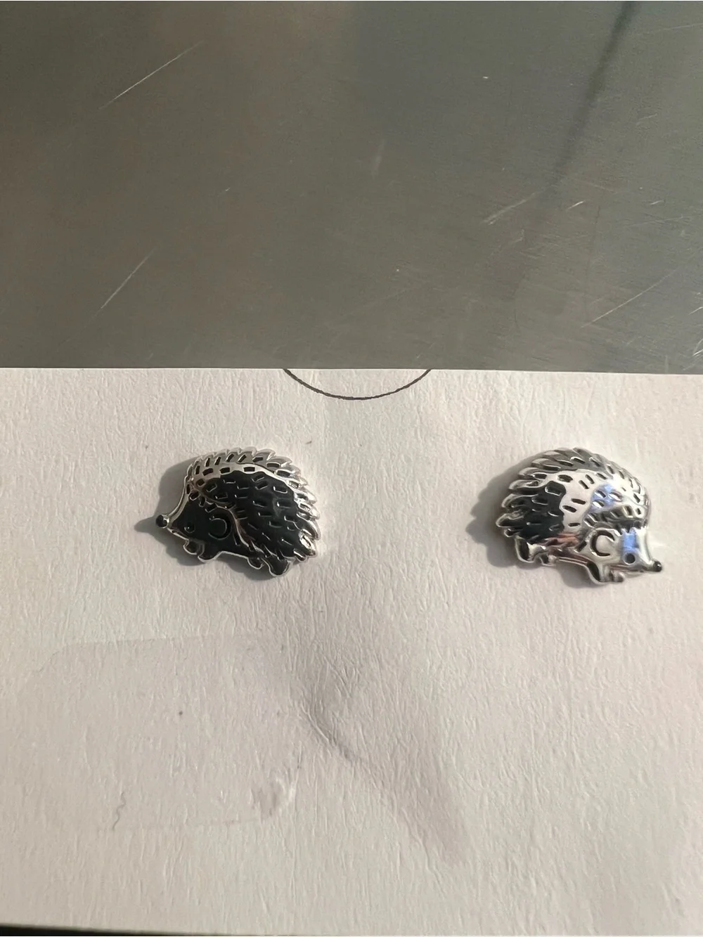 Sterling Silver Hedgehog Stud Earrings -